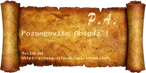 Pozsegovits Abigél névjegykártya
